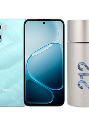 Combo Oppo Smartphone A6x Azul de 128GB - CPH2819 + Carolina Herrera Perfume 212 Men NYC 200ml - 212MENNYC