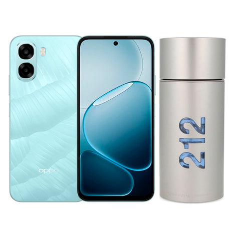 Combo Oppo Smartphone A6x Azul de 128GB - CPH2819 + Carolina Herrera Perfume 212 Men NYC 200ml - 212MENNYC