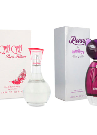 Combo Paris Hilton CANCANPARIS100 Can Can 100ml Dama + Katy Perry Perfume PURRS100 Purs 100ml Dama