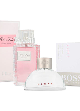 Combo Hugo Boss Perfume HBW-989 Woman 90ml Dama + Christian Dior Perfume A121 Miss Dior Rose 100ml Dama