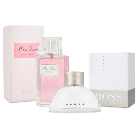 Combo Hugo Boss Perfume HBW-989 Woman 90ml Dama + Christian Dior Perfume A121 Miss Dior Rose 100ml Dama