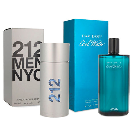 Combo Carolina Herrera Perfume 212MENNY 212NYC 100ml Caballero + Davidoff Perfume Cool Water 200ml Caballero