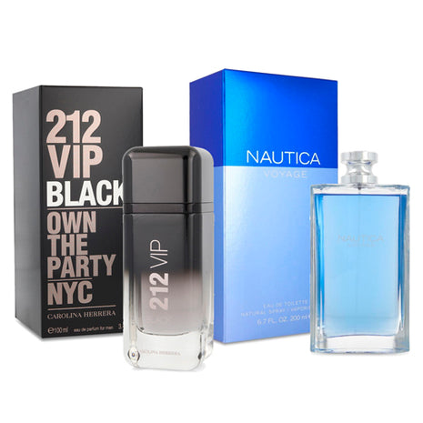 Combo Carolina Herrera Perfume Mod., 69376 212 VIP Black Caballero + Nautica Perfume Mod., 1322 Voyage 200ml Cabllero