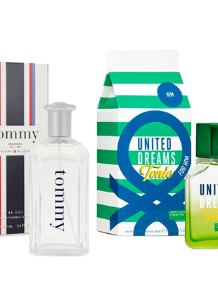 Combo Tommy Hilfiger Perfume TOMMY100 Tommy Caballero + Benetton Perfume Mod. 65156080 Tonic For Him Caballero
