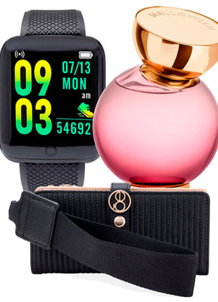 Combo Smartwatch Hyper T2GO - TG-W84032 + Cloe Cartera Grande Flap Con Cierre Color Negro - 2BICP26268NEG + Jesus del Pozo Halloween My Wish EDP 100 ml. Dama - HMW12