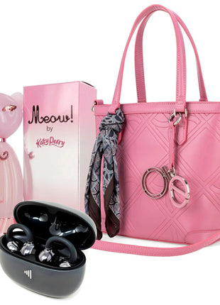 Combo Katy Perry Meow 100ml - MEOW100 + Cloe Bolsa Tote Chico Con Pouch Desprendible Color Rosa. Dama - 1BLCO25970ROS + Audífonos Ultrafreelink Highlink - ULTRAFREELINK