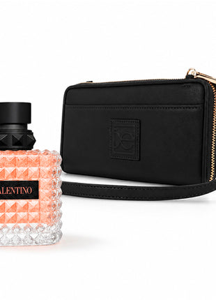 Combo Cloe Cartera Grande Cierre Asa Larga Color Negro - R2BIO25754NEG + Valentino Donna Born In Roma Coral Fantasy Dama EDP 100ml - VALBIR-054