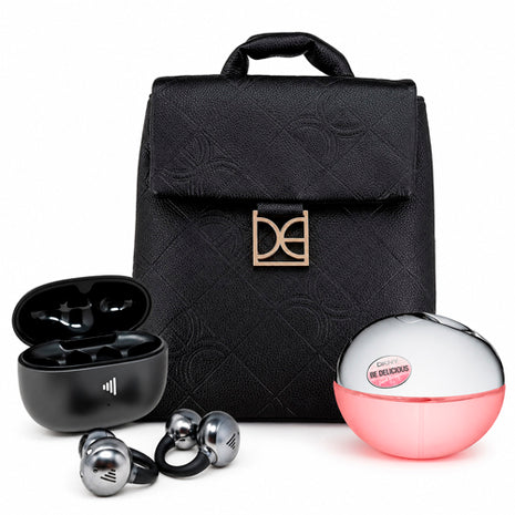 Combo Cloe Backpack Mediana Monograma Troquelado. Negro - RBLCI24462NEG + Be Delicious Fresh Blosson 100ml Dama DKNY - FRESHBLOSSOM100 + Audífonos Ultrafreelink Highlink - ULTRAFREELINK