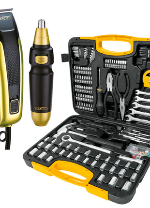 Combo Timco Máquina para Cortar Cabello y Trimmer - HC4909X57 + Truper Pretul Set de Herramientas para Mecánica, 133 pz. - 24223