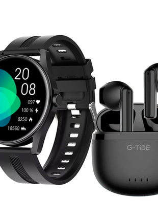 Combo G-Tide Reloj Inteligente Mod. R3 Negro + G-Tide Audífonos Mod. H11 Negro