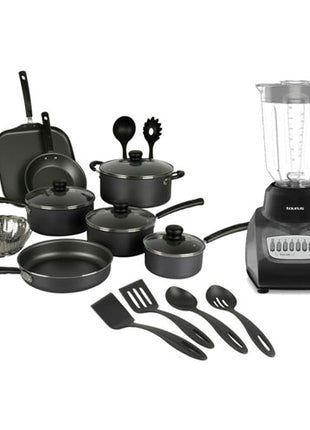 Combo Tramontina Batería Primaware Negro de cocina 18 pzs. - 80119545 + Valencia Licuadora 1.25L Taurus - VALENCIA-NEGR