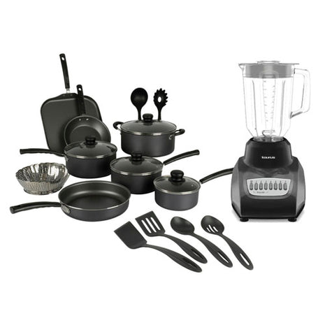 Combo Tramontina Batería Primaware Negro de cocina 18 pzs. - 80119545 + Valencia Licuadora 1.25L Taurus - VALENCIA-NEGR