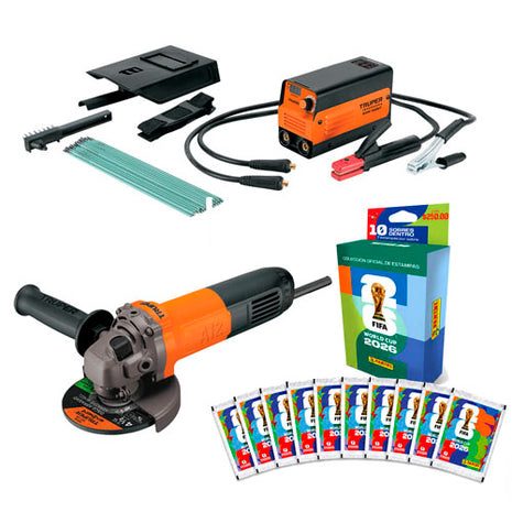 Combo Truper 2604041 Mini Soldadora y Esmeriladora + Panini Blister 005460KBMX10 10 Sobres World Cup