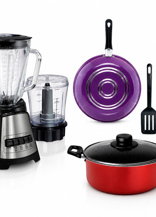Combo Vasconia Batería de Cocina Multicolor 5 Piezas - 70001821 + Hamilton Beach licuadora, con procesador - 58149-MXR