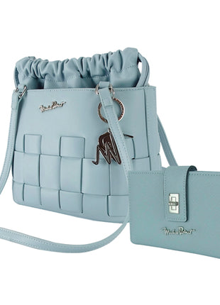 Combo Michel Domit Cross Bag para Dama Azul MDTSBE016AZ + Michel Domit Cartera para Dama Azul MDTWAW002AZ