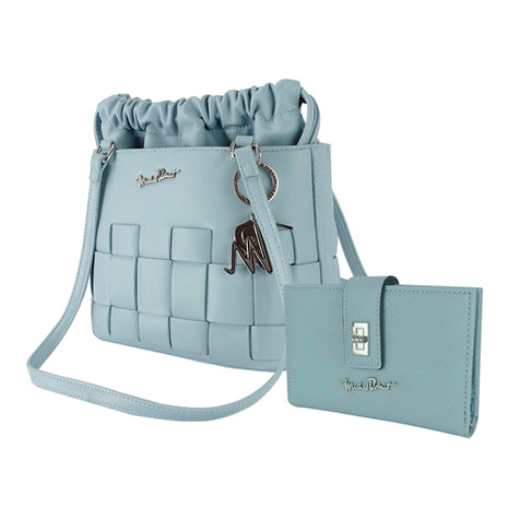 Combo Michel Domit Cross Bag para Dama Azul MDTSBE016AZ + Michel Domit Cartera para Dama Azul MDTWAW002AZ