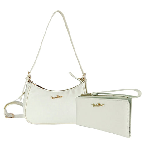 Combo Michel Domit Cartera para Dama con Diseño compacto, Ivory MDTWAW001IVORY + Michel Domit Cross Bag para Dama con Cierre, Ivory MDTSBE025IVORY
