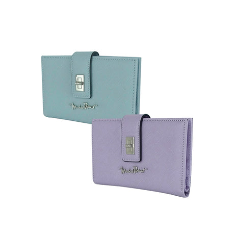 Combo Michel Domit Cartera Chica con Broche, Lila MDTWAW002MOR + Michel Domit Cartera Chica con Broche Azul MDTWAW002AZ