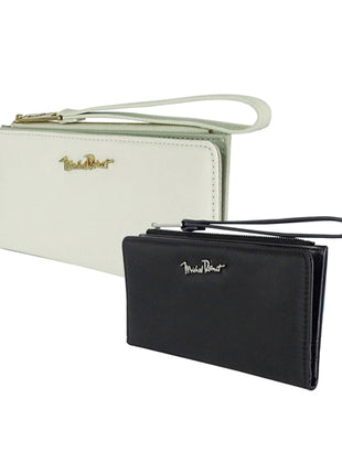 Combo Michel Domit Cartera chica para Dama, Negro MDTWAW001NGR + Michel Domit Cartera Chica, Blanco MDTWAW001IVORY