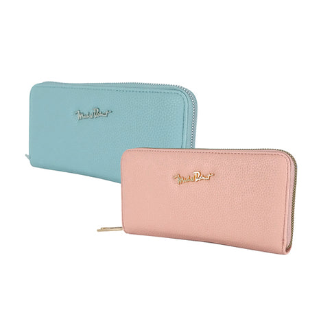 Combo Michel Domit Cartera mediana con cierre para Dama, Rosa MDTWAW004PK + Michel Domit Cartera mediana con cierre para Dama, Azul MDTWAW004AZ