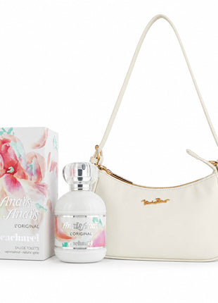 Combo Bolsa Michel Domit Dama con Cierre Correa Ajustable Ivory MDTSBE025IVORY + Cacharel Perfume Anaïs Anaïs Original EDT dama 100ml ANAIS100