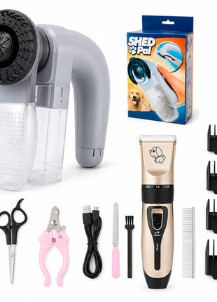 Combo Gift Box Set Corte de Pelo CP0123 Mascota + Shed Pet Cepillo VP-01 Aspiradora