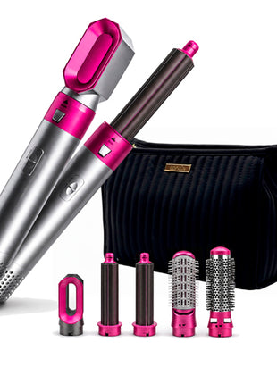 Combo Conair Organizador efecto acolchado, Negro - A13041MX + Hot Airstyler cepillo, plata con rosa para secador de pelo 5 en 1 - CSC5