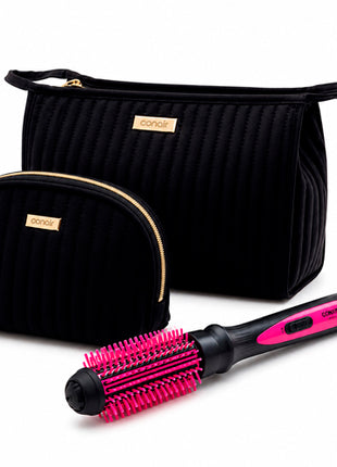 Combo Conair Cosmetiquera mediana efecto acolchado, negro - A13042MX + Conair Organizador efecto acolchado,Negro - A13041MX + Timco cepillo alaciador cerdas de silicona Dama - CE-260