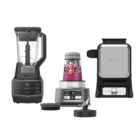 Combo Ninja|Wafflera Belga Pro - BW1001 + Licuadora 2 Litros, 1000W, 3 Velocidades, Negro - CT650 + Procedador Nutri Foodi - SS100