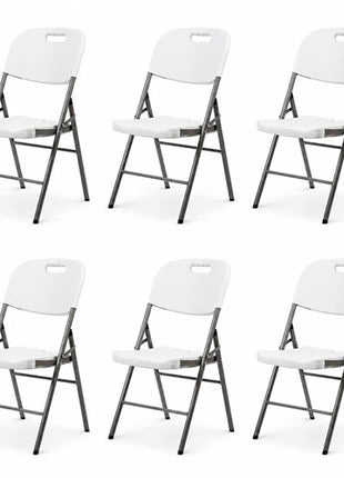 Combo Homex 6 Sillas Plegables, blanco de plástico - HSP-020