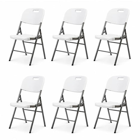 Combo Homex 6 Sillas Plegables, blanco de plástico - HSP-020