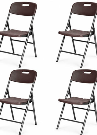 Combo Génesis 4 Sillas plegables de plástico café estilo madera - SM-SMCO