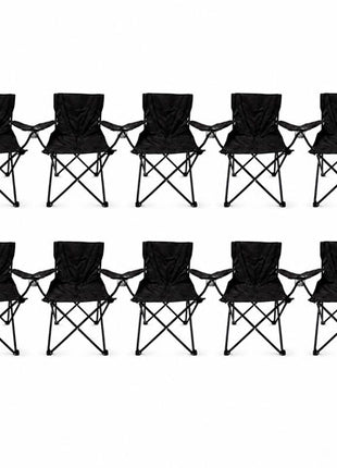 Combo Génesis 10 Sillas plegables negro de campismo - RSC-N