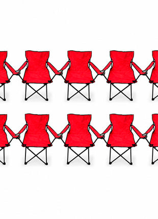 Combo Génesis 10 Sillas plegables rojo de campismo - RSC-R