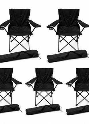 Combo Génesis 5 Sillas plegables negro de campismo - RSC-N