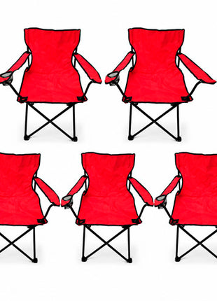 Combo Génesis 5 Sillas plegables rojo de campismo - RSC-R