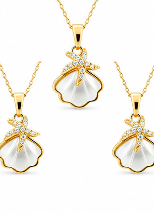 Combo Zvezda 3 Piezas Collar de Concha ZCO-CH-CONEST Chapa 18K