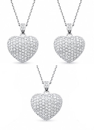 Combo Zvezda 3 Collares Corazón ZCO-PL-COR20-LL Plateado