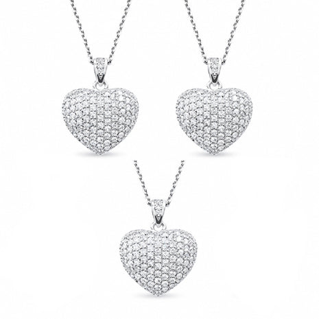 Combo Zvezda 3 Collares Corazón ZCO-PL-COR20-LL Plateado