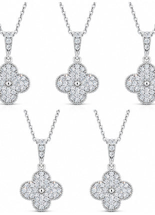 Combo Zvezda 5 Collares Trébol ZCO-PL-TREB Plata con Circonias