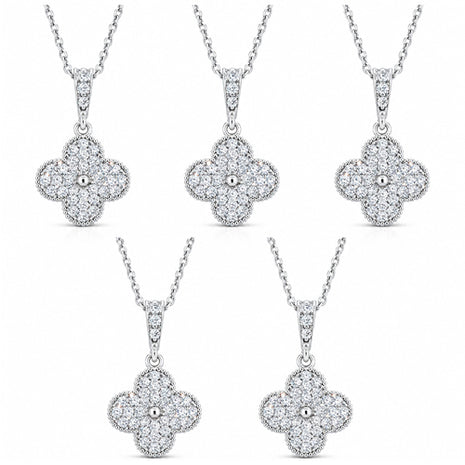 Combo Zvezda 5 Collares Trébol ZCO-PL-TREB Plata con Circonias