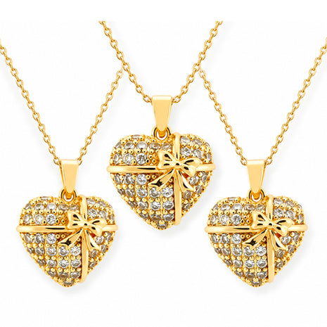 Combo Zvezda 3 Collares de Corazón ZCO-CH-COR-MOÑ Con Moño