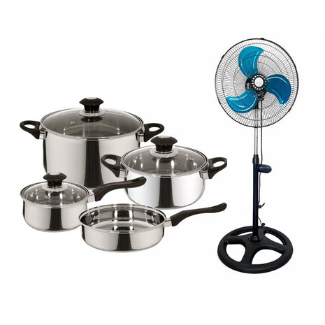 Combo Magefesa Batería Veracruz 01BXVERAC07 Acero Inox + Homex Ventilador HV-18P90W 18” Negro