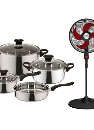 Combo Magefesa Batería Veracruz 01BXVERAC07 7Pzs + T-Fal Ventilador VE2913X0 18” Turbo Power