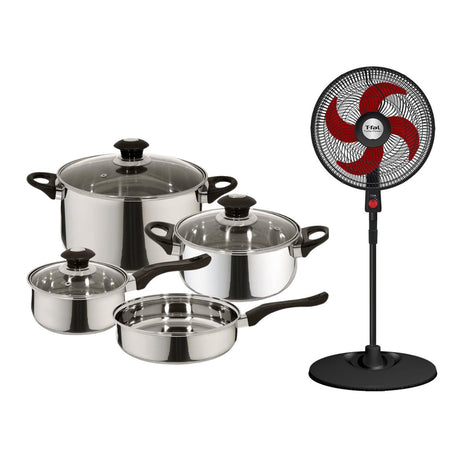 Combo Magefesa Batería Veracruz 01BXVERAC07 7Pzs + T-Fal Ventilador VE2913X0 18” Turbo Power
