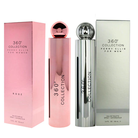 Combo Perry Ellis 360° Collection EDT 100ml Men - 360COLLECTIONMEN + Perry Ellis 360° Collection Rosé para Mujer EDP 100 ml - ROSEPE360