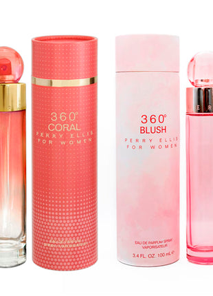 Combo Perry Ellis 360º Coral 100ml. EDP Dama - 360CORAL100EDP + Perry Ellis 360 Blush EDP Perfume For Women 100ml - PEBLUSHR