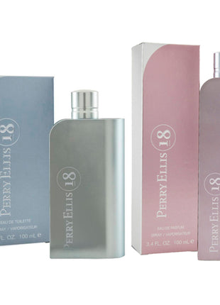 Combo Perry Ellis Loción 18 Caballero 100ml - 18PE100 + Perry Ellis Perfume 18 Woman EDP 100 ml Dama - 18PED100