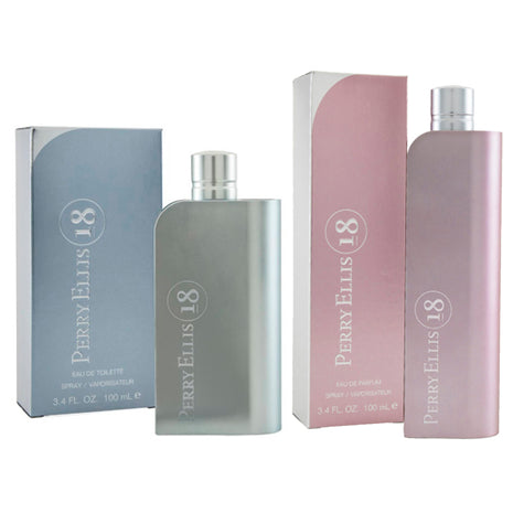 Combo Perry Ellis Loción 18 Caballero 100ml - 18PE100 + Perry Ellis Perfume 18 Woman EDP 100 ml Dama - 18PED100