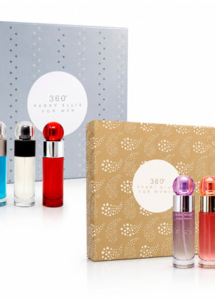 Combo Perry Ellis Perfume Trilogia 360 edt 30 ml x 3. Dama - SET360TRILOGIADA3X30 + Perry Ellis Set Trio 360 Men edt 30 ml, 360 Red edt 30 ml y Reserve edt 30 ml. Caballero - 6880